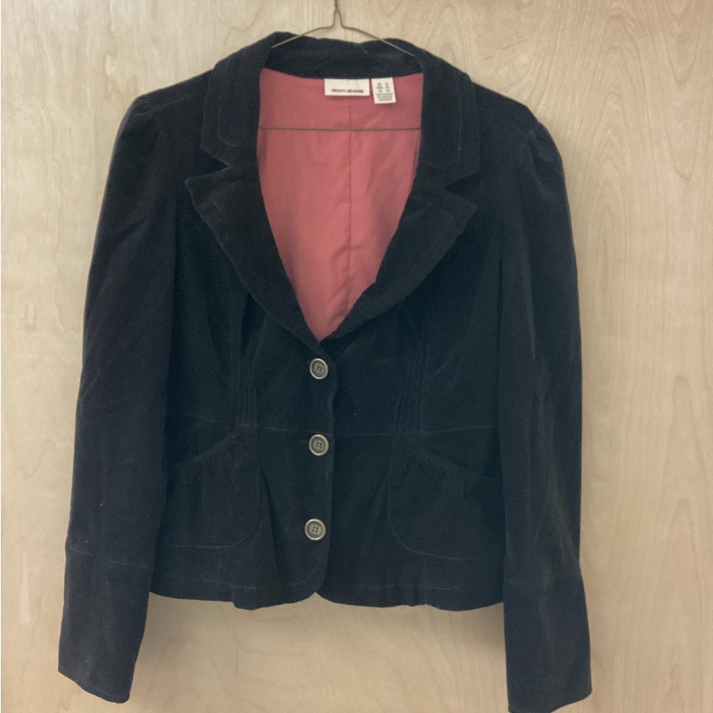 DKNY Jeans Chocolate Brown Velvet Corduroy Blazer